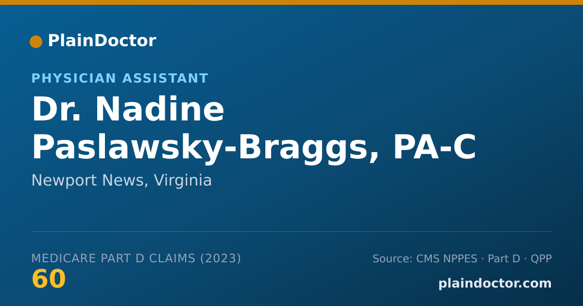 Shareable card for Nadine Paslawsky-Braggs, PA-C - Physician Assistant, Newport News, VA