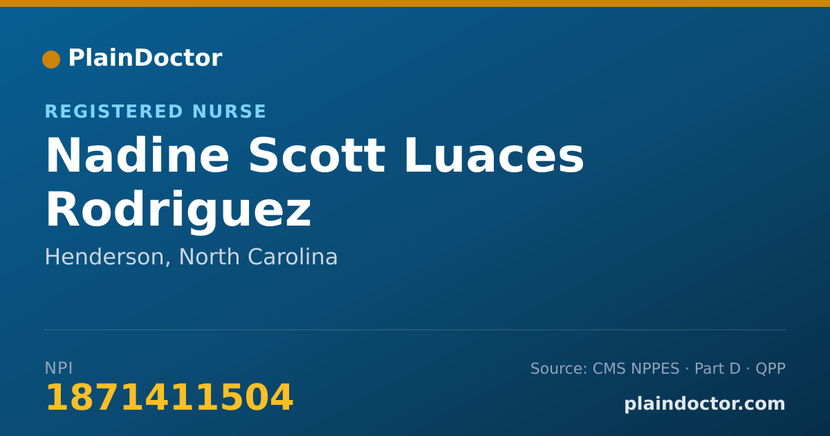 Shareable card for Nadine Scott Luaces Rodriguez - Registered Nurse, Henderson, NC