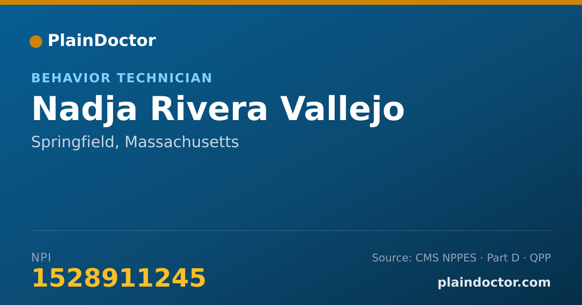 Shareable card for Nadja Rivera Vallejo - Behavior Technician, Springfield, MA