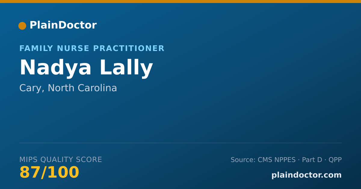 Shareable card for Nadya Lally - Family Nurse Practitioner, Cary, NC