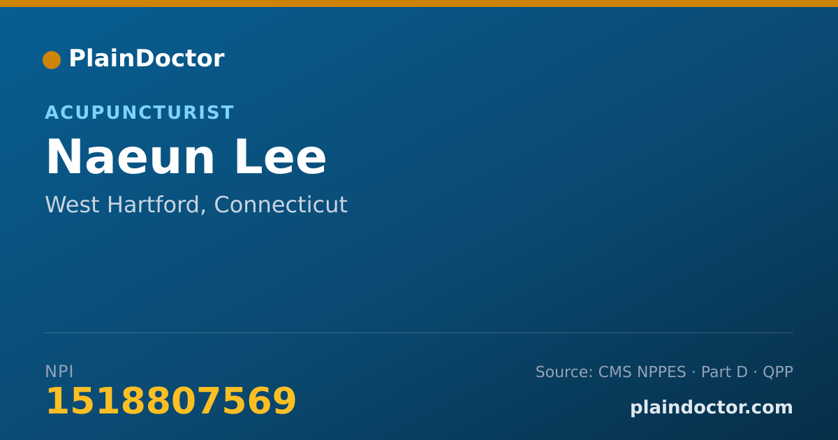 Shareable card for Naeun Lee - Acupuncturist, West Hartford, CT