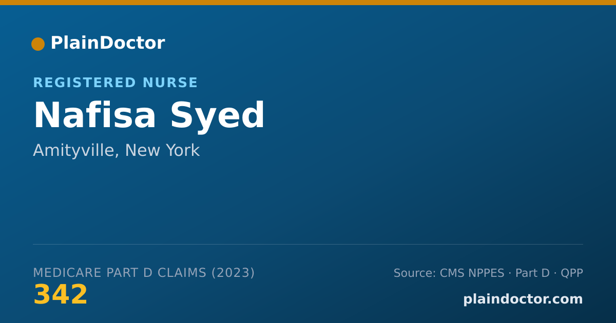 Shareable card for Nafisa Syed - Registered Nurse, Amityville, NY