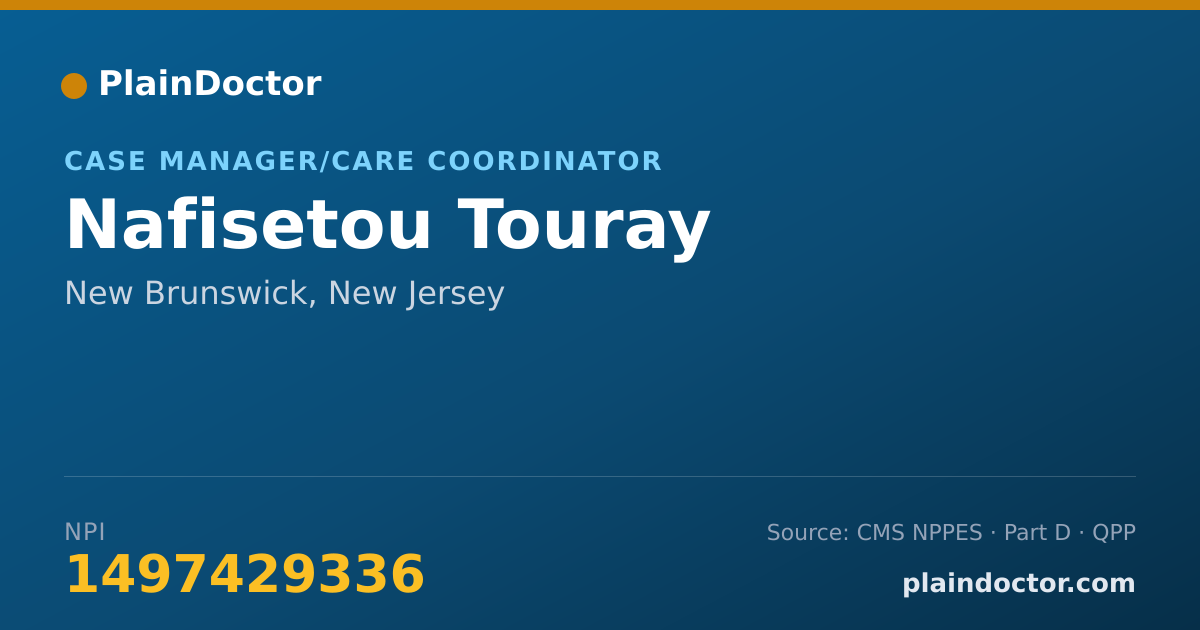 Shareable card for Nafisetou Touray - Case Manager/Care Coordinator, New Brunswick, NJ