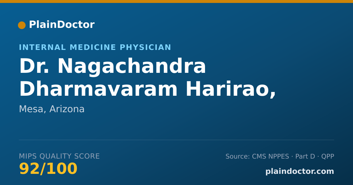 Shareable card for Nagachandra Dharmavaram Harirao, MD - Internal Medicine Physician, Mesa, AZ