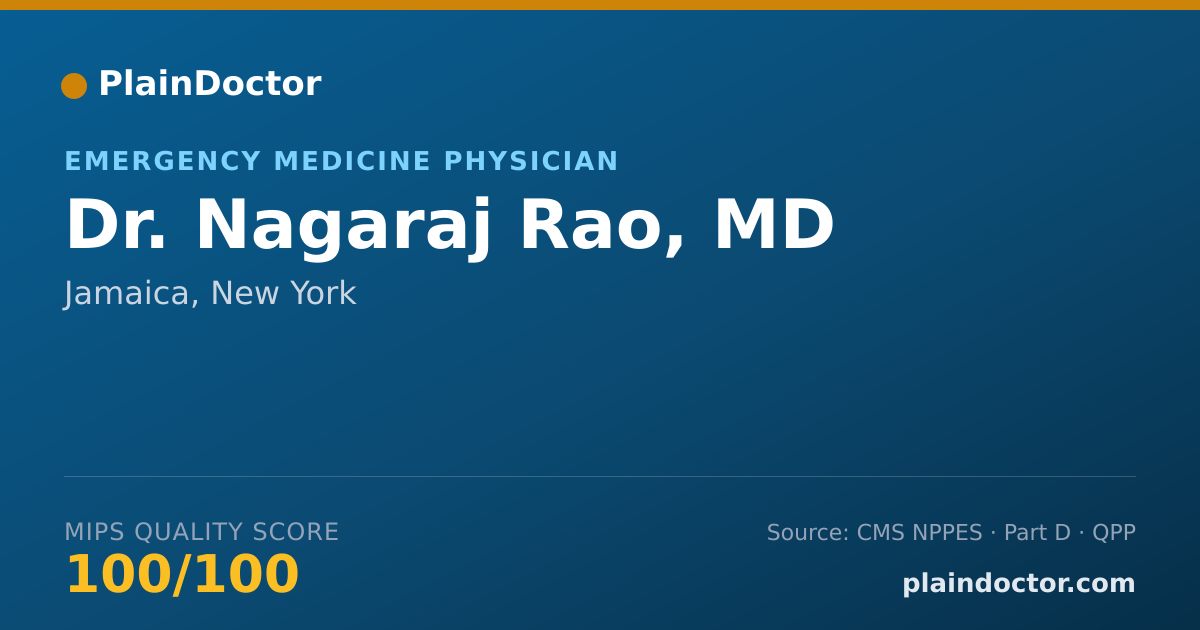 Shareable card for Nagaraj Rao, MD - Emergency Medicine Physician, Jamaica, NY