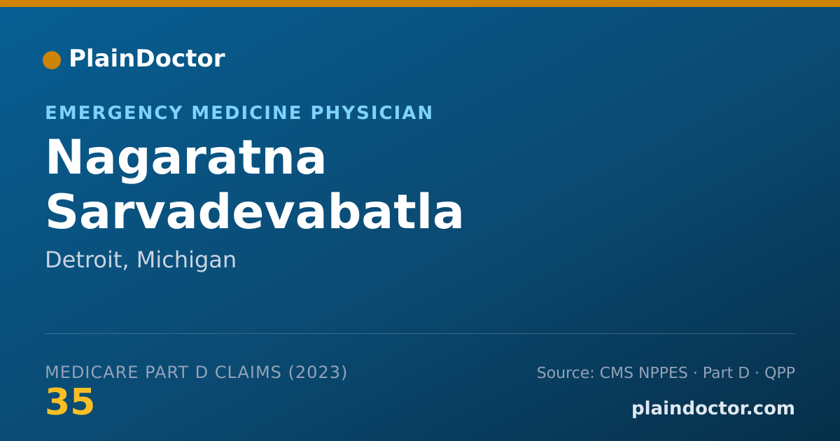 Shareable card for Nagaratna Sarvadevabatla - Emergency Medicine Physician, Detroit, MI