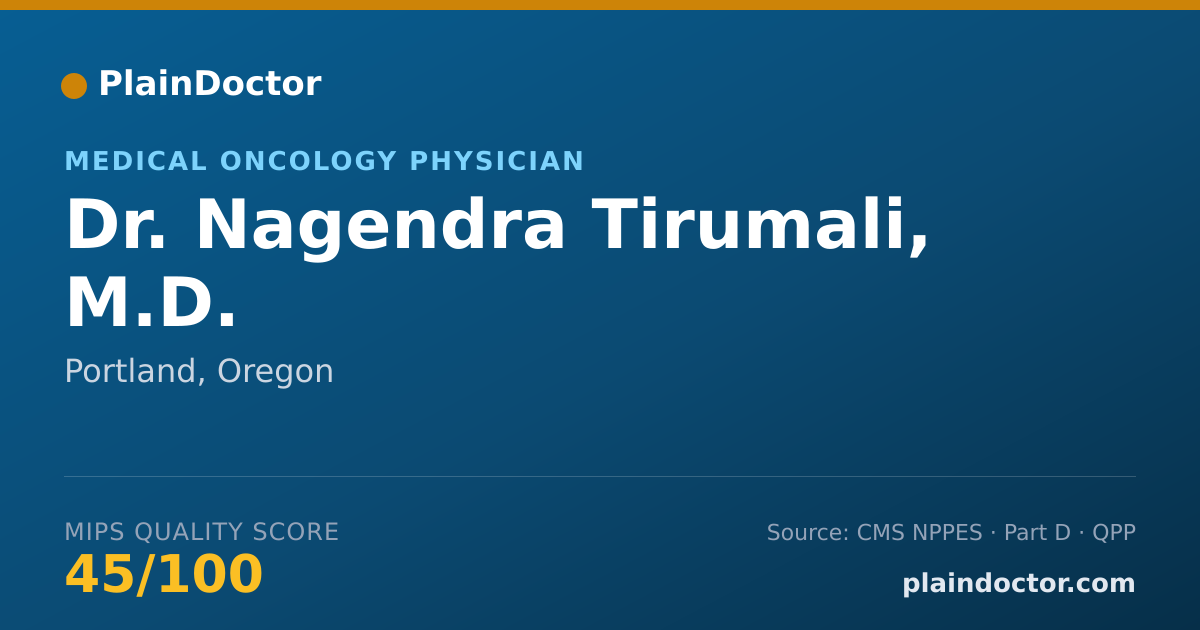 Shareable card for Nagendra Tirumali, M.D. - Medical Oncology Physician, Portland, OR