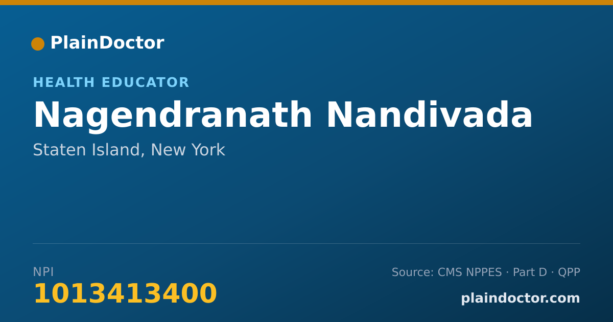 Shareable card for Nagendranath Nandivada - Health Educator, Staten Island, NY