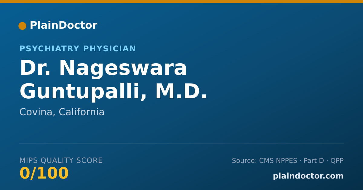 Shareable card for Nageswara Guntupalli, M.D. - Psychiatry Physician, Covina, CA