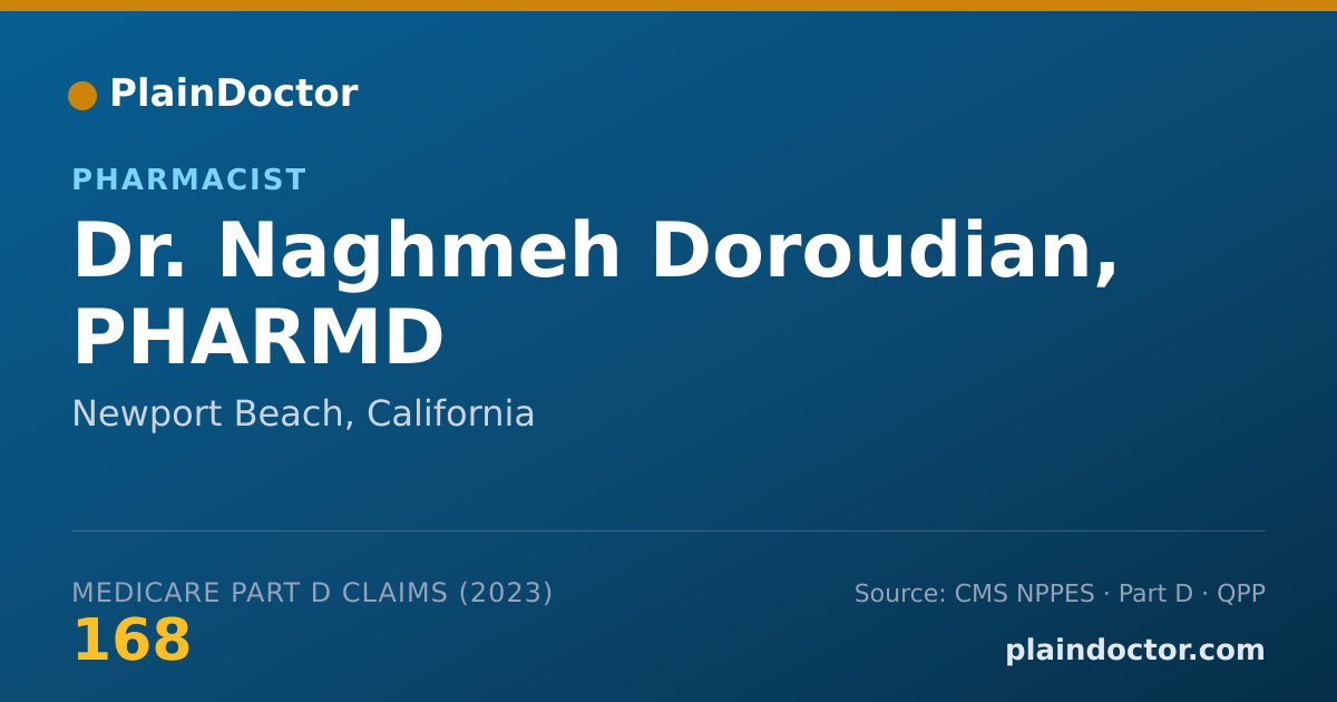 Shareable card for Naghmeh Doroudian, PHARMD - Pharmacist, Newport Beach, CA