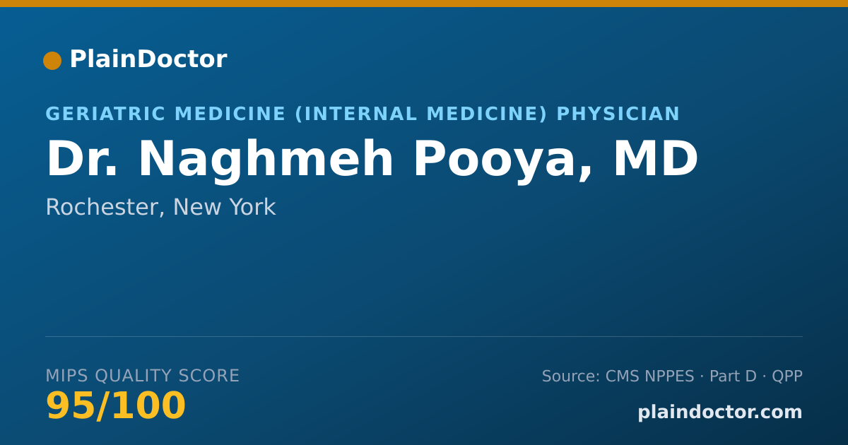 Shareable card for Naghmeh Pooya, MD - Geriatric Medicine (Internal Medicine) Physician, Rochester, NY