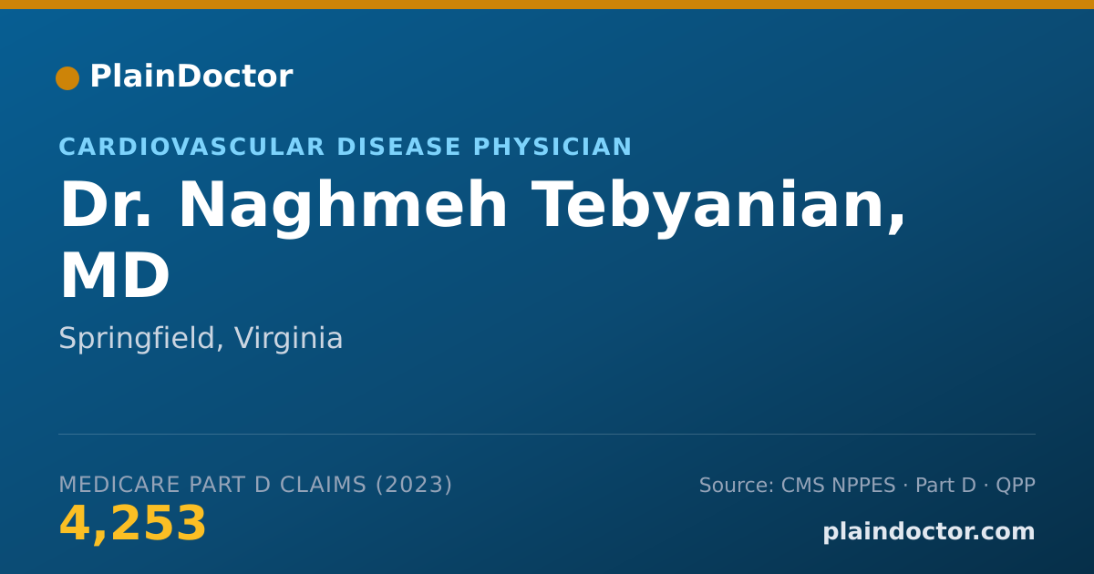 Shareable card for Naghmeh Tebyanian, MD - Cardiovascular Disease Physician, Springfield, VA