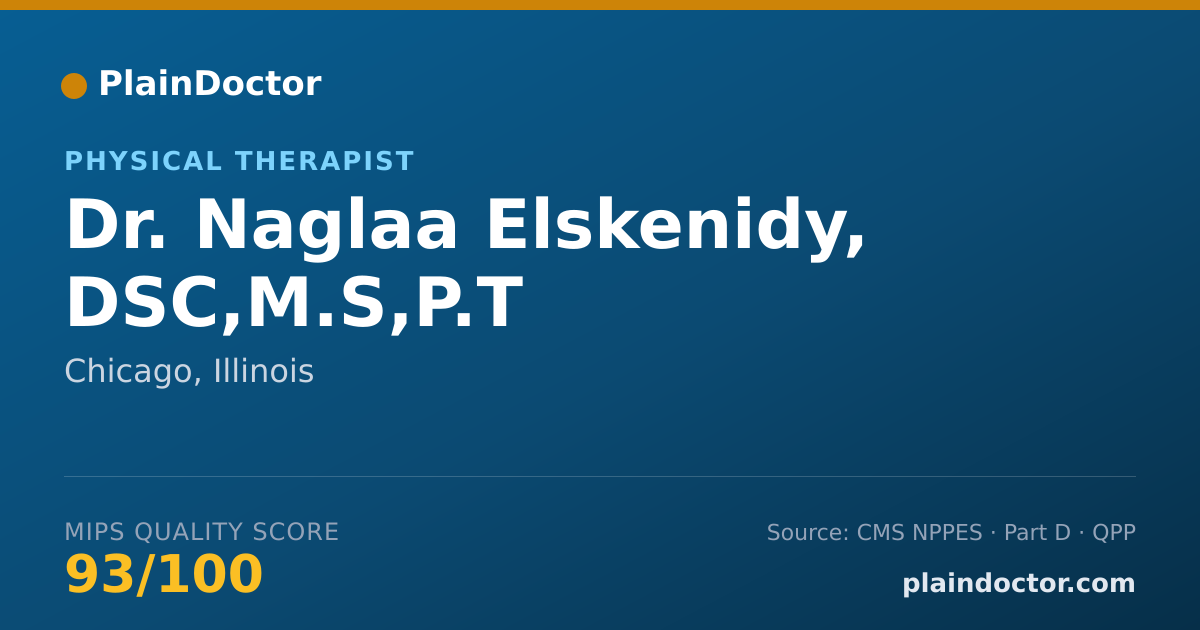 Shareable card for Naglaa Elskenidy, DSC,M.S,P.T - Physical Therapist, Chicago, IL