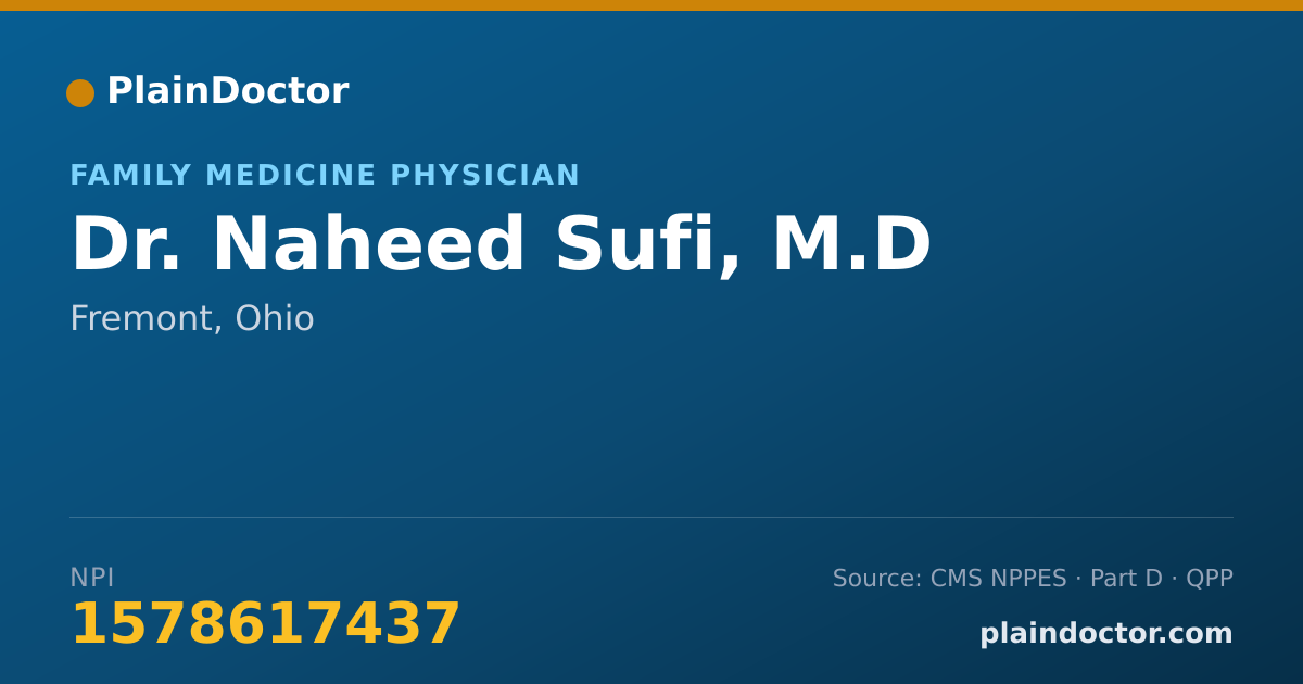Shareable card for Naheed Sufi, M.D - Family Medicine Physician, Fremont, OH