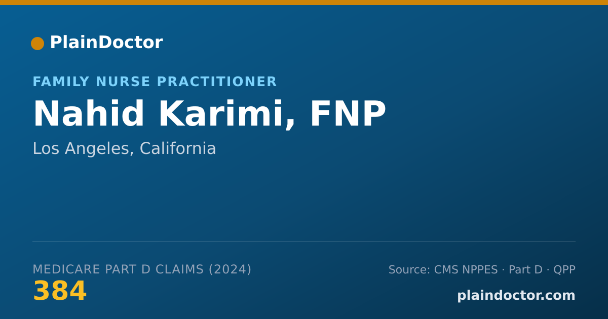 Shareable card for Nahid Karimi, FNP - Family Nurse Practitioner, Los Angeles, CA