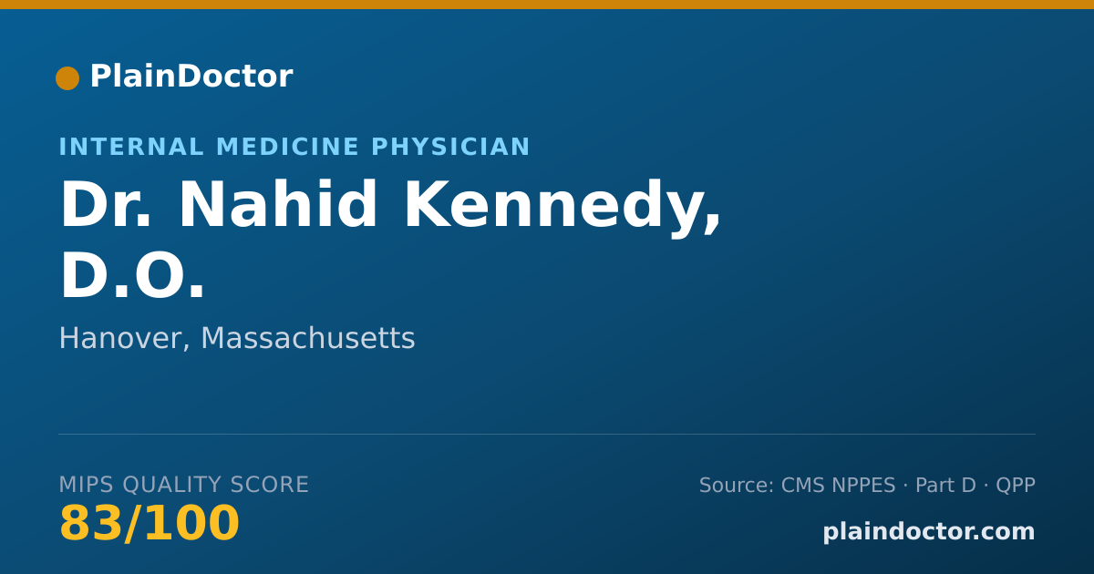 Shareable card for Nahid Kennedy, D.O. - Internal Medicine Physician, Hanover, MA