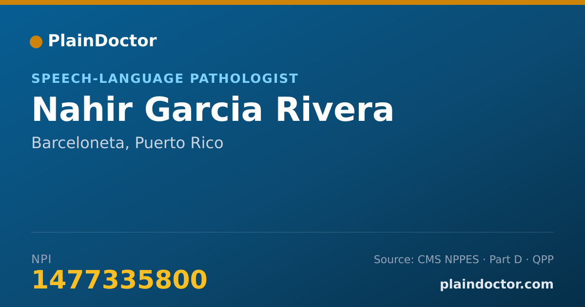 Shareable card for Nahir Garcia Rivera - Speech-Language Pathologist, Barceloneta, PR