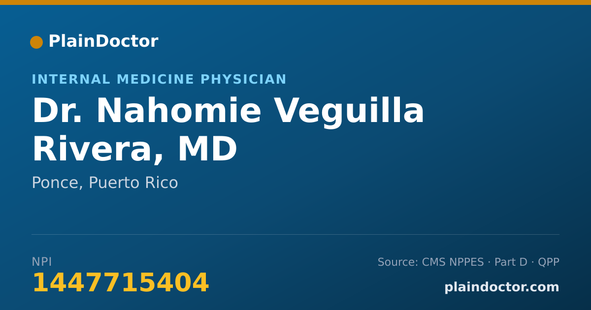 Shareable card for Nahomie Veguilla Rivera, MD - Internal Medicine Physician, Ponce, PR