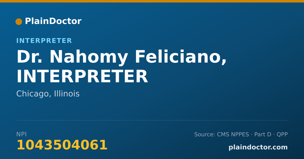 Shareable card for Nahomy Feliciano, INTERPRETER - Interpreter, Chicago, IL