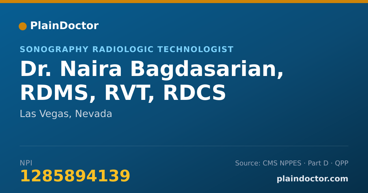 Shareable card for Naira Bagdasarian, RDMS, RVT, RDCS - Sonography Radiologic Technologist, Las Vegas, NV