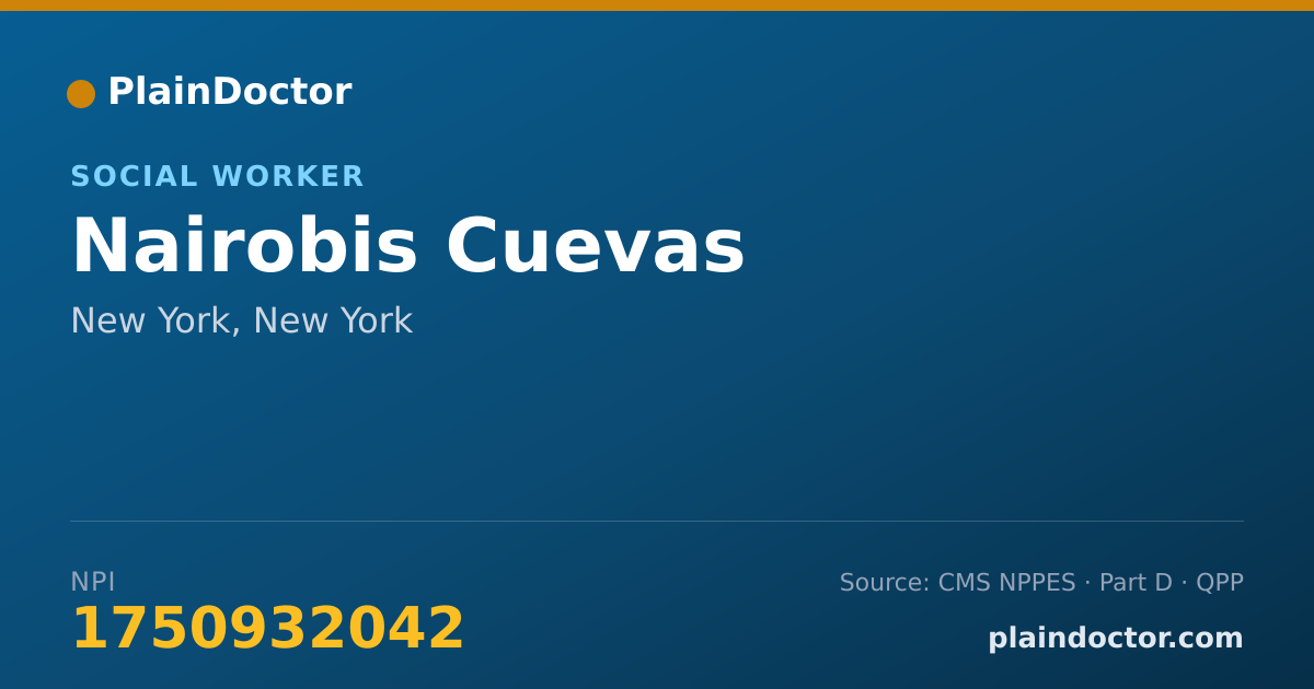 Shareable card for Nairobis Cuevas - Social Worker, New York, NY