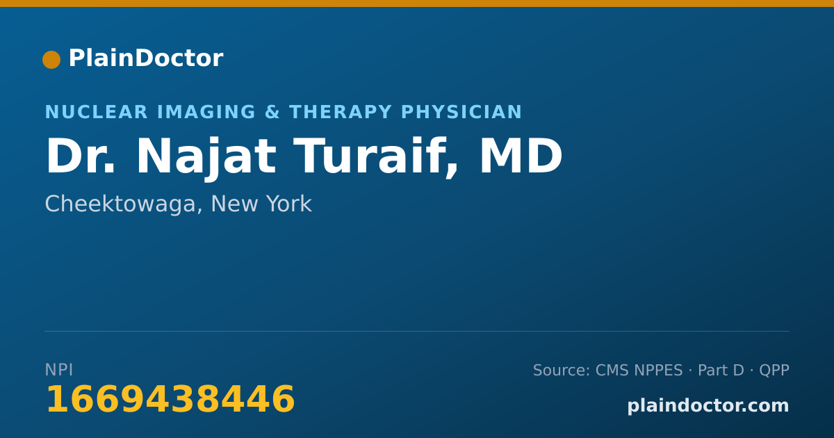 Shareable card for Najat Turaif, MD - Nuclear Imaging & Therapy Physician, Cheektowaga, NY