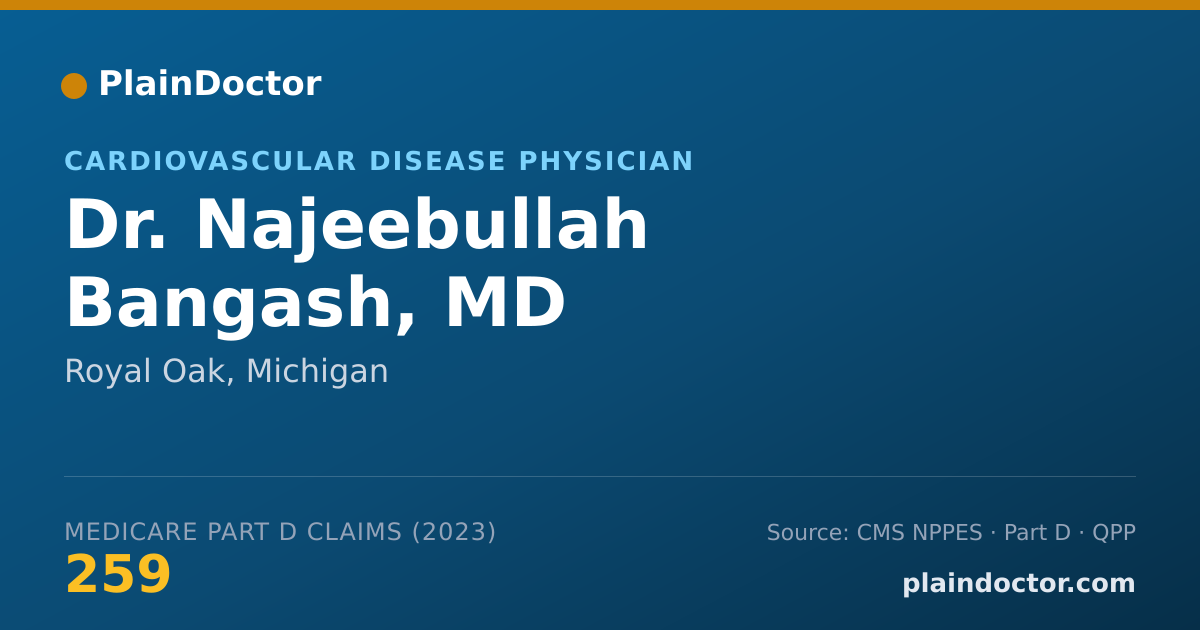 Shareable card for Najeebullah Bangash, MD - Cardiovascular Disease Physician, Royal Oak, MI