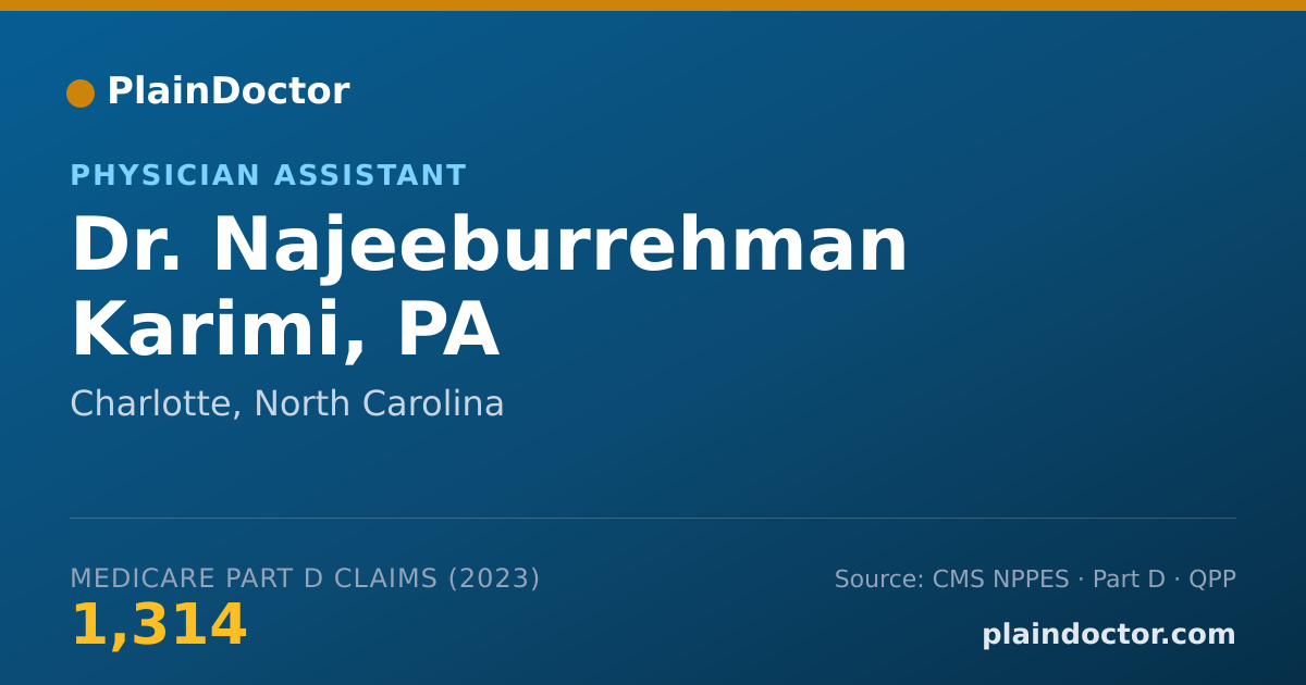 Shareable card for Najeeburrehman Karimi, PA - Physician Assistant, Charlotte, NC