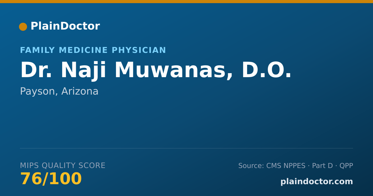 Shareable card for Naji Muwanas, D.O. - Family Medicine Physician, Payson, AZ