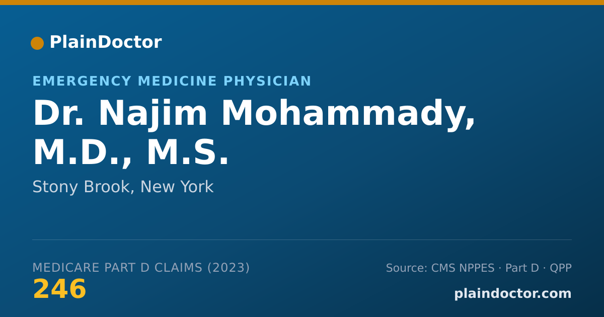 Shareable card for Najim Mohammady, M.D., M.S. - Emergency Medicine Physician, Stony Brook, NY