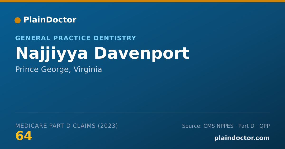 Shareable card for Najjiyya Davenport - General Practice Dentistry, Prince George, VA