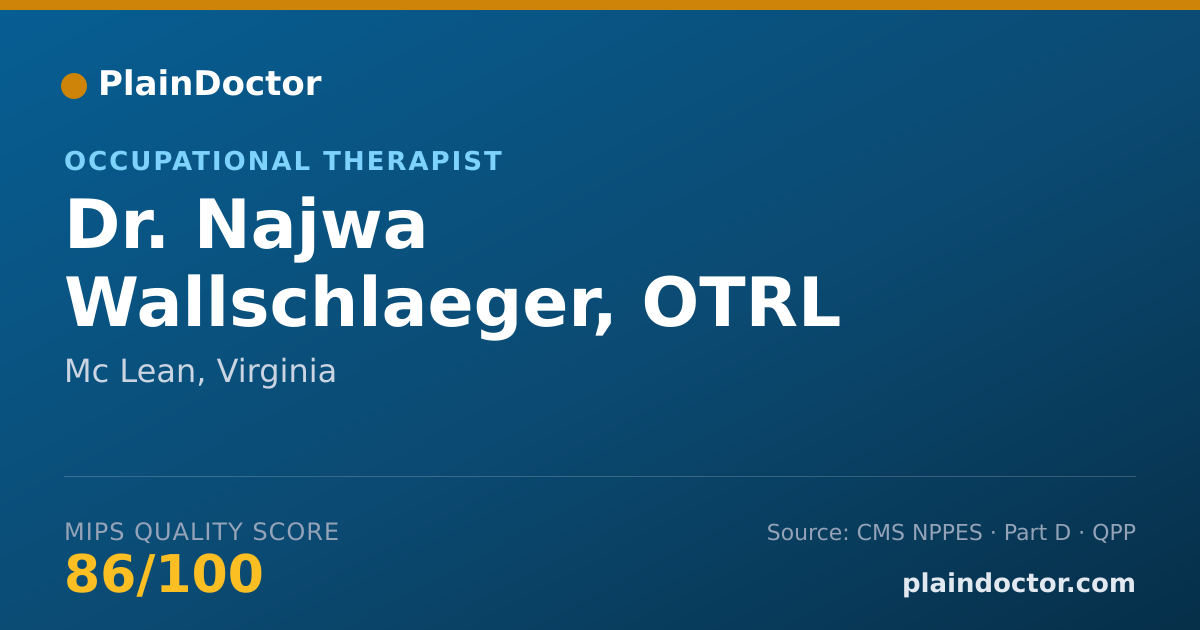 Shareable card for Najwa Wallschlaeger, OTRL - Occupational Therapist, Mc Lean, VA
