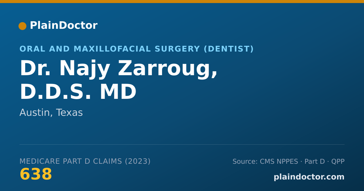 Shareable card for Najy Zarroug, D.D.S. MD - Oral and Maxillofacial Surgery (Dentist), Austin, TX