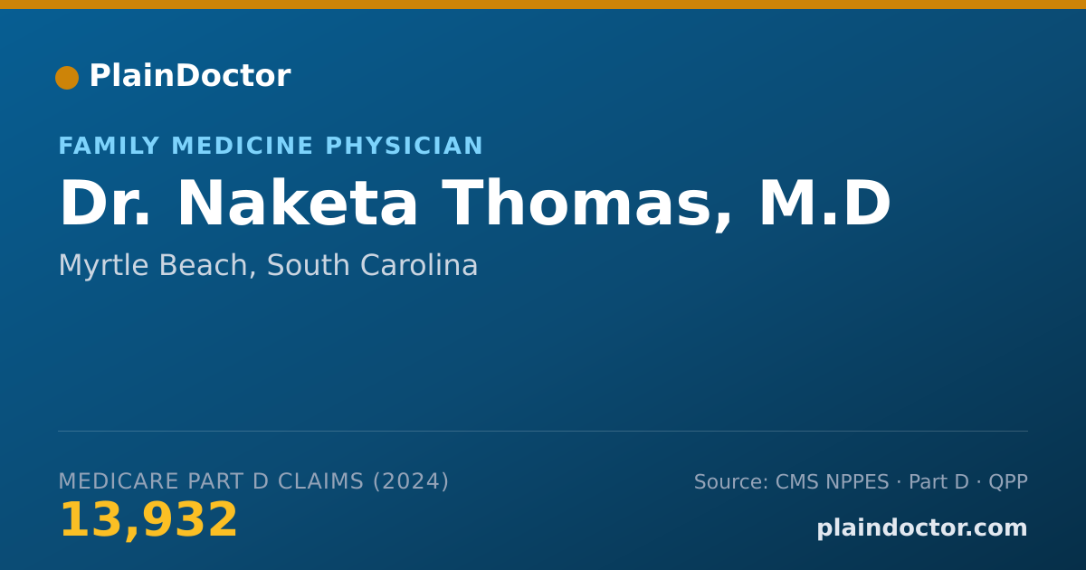 Shareable card for Naketa Thomas, M.D - Family Medicine Physician, Myrtle Beach, SC