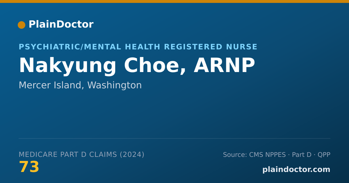 Shareable card for Nakyung Choe, ARNP - Psychiatric/Mental Health Registered Nurse, Mercer Island, WA