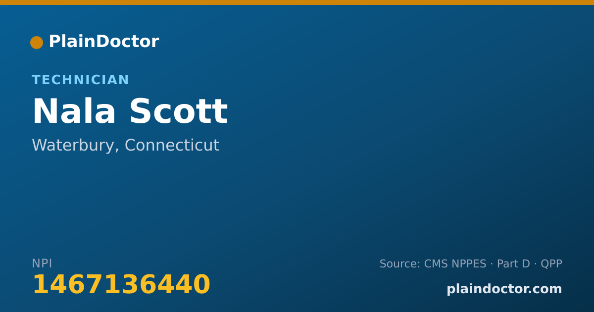 Shareable card for Nala Scott - Technician, Waterbury, CT