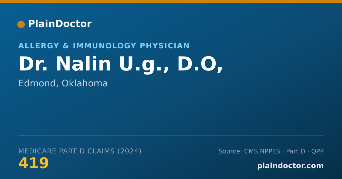 Shareable card for Nalin U.g., D.O, - Allergy & Immunology (Internal Medicine) Physician, Edmond, OK