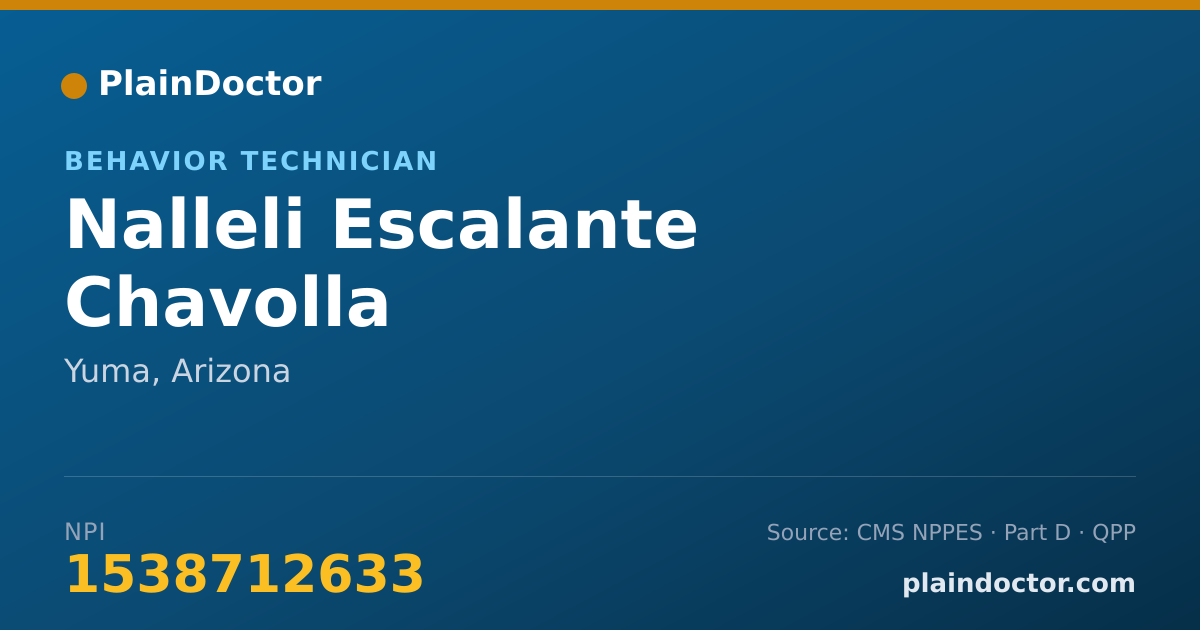 Shareable card for Nalleli Escalante Chavolla - Behavior Technician, Yuma, AZ