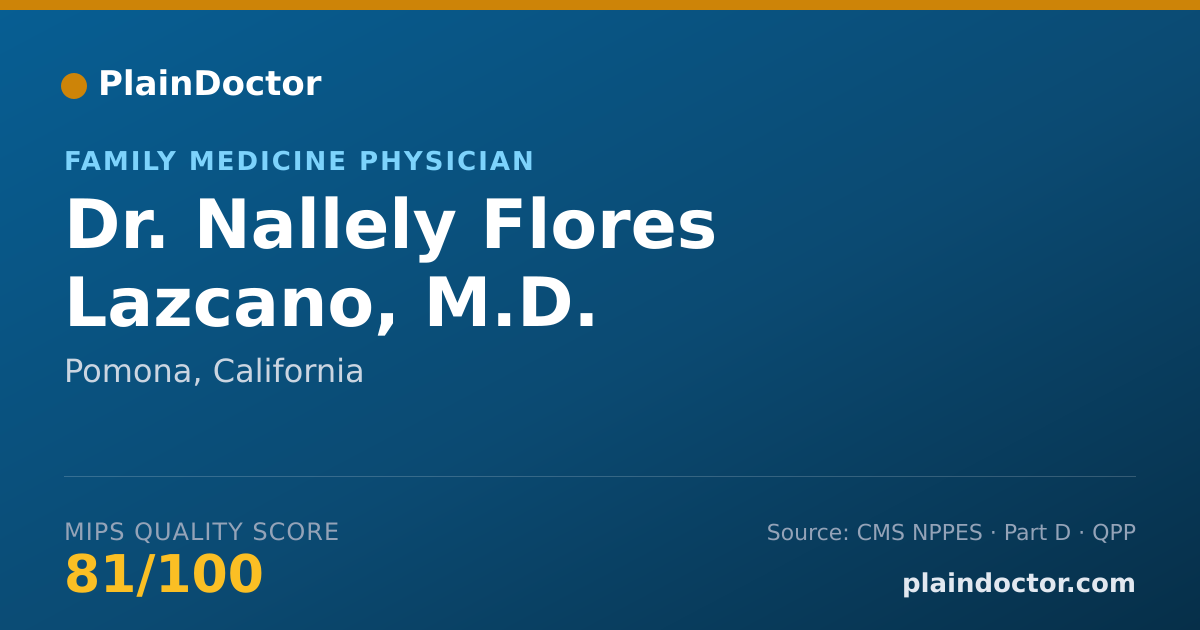 Shareable card for Nallely Flores Lazcano, M.D. - Family Medicine Physician, Pomona, CA
