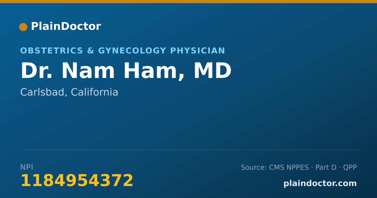 Shareable card for Nam Ham, MD - Obstetrics & Gynecology Physician, Carlsbad, CA