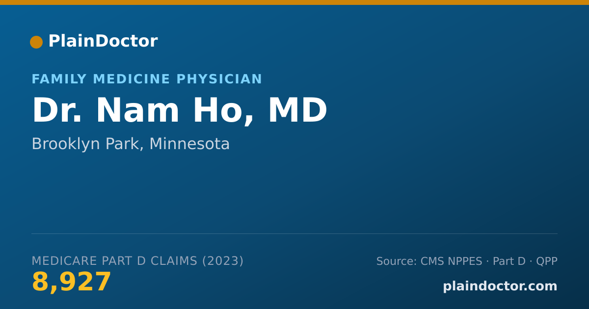 Shareable card for Nam Ho, MD - Family Medicine Physician, Brooklyn Park, MN