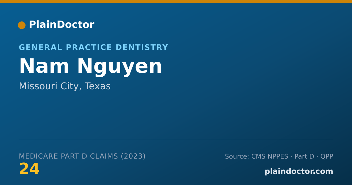Shareable card for Nam Nguyen - General Practice Dentistry, Missouri City, TX