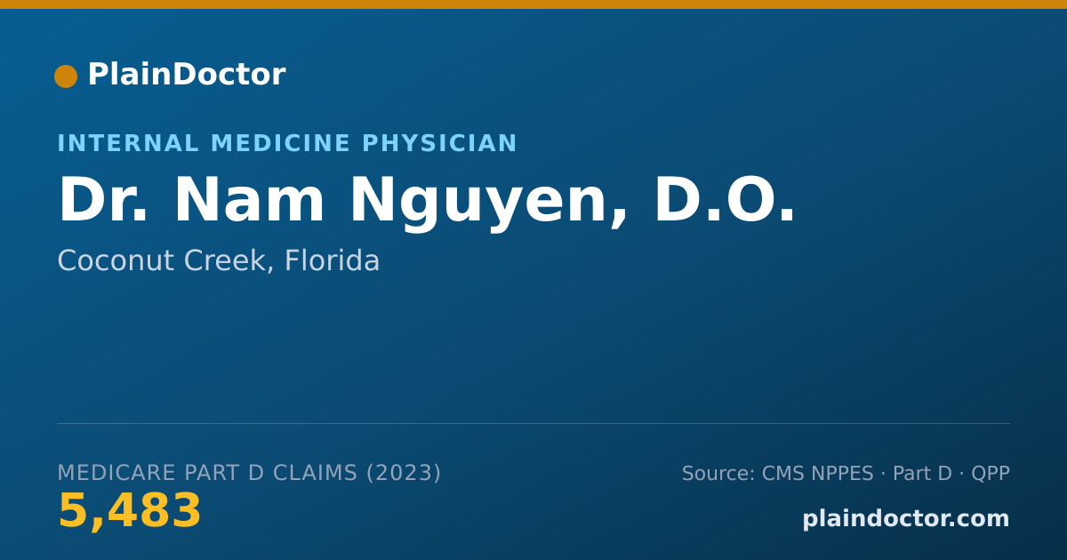 Shareable card for Nam Nguyen, D.O. - Internal Medicine Physician, Coconut Creek, FL
