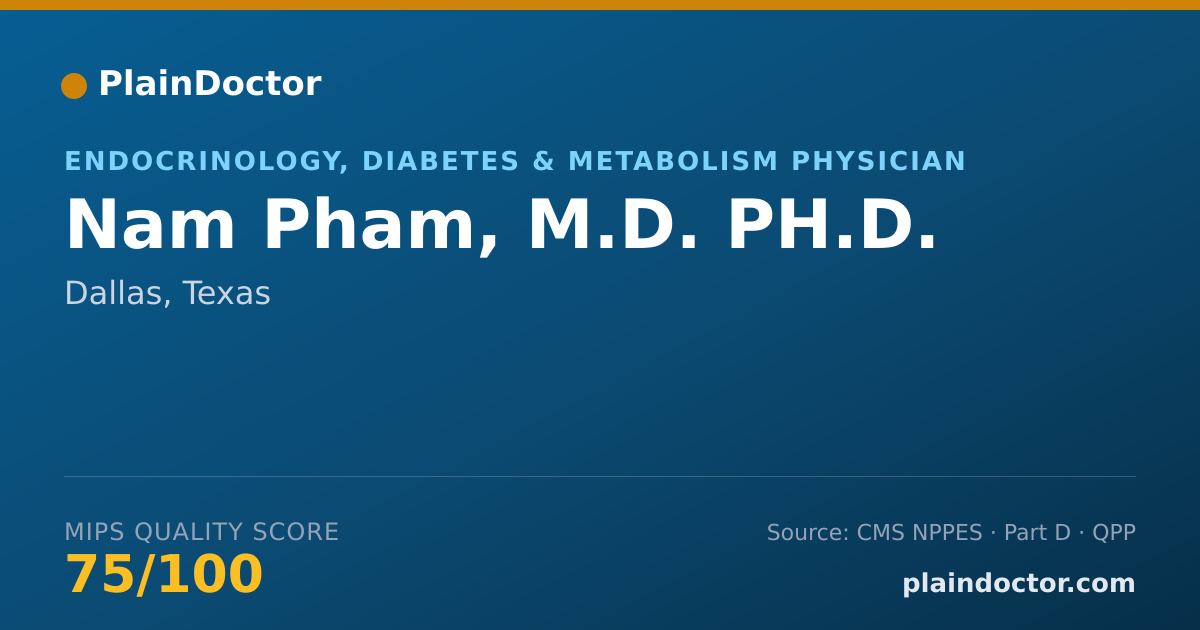 Shareable card for Nam Pham, M.D. PH.D. - Endocrinology, Diabetes & Metabolism Physician, Dallas, TX
