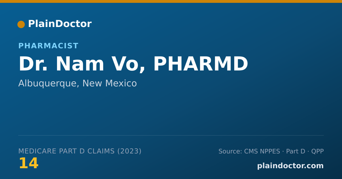 Shareable card for Nam Vo, PHARMD - Pharmacist, Albuquerque, NM