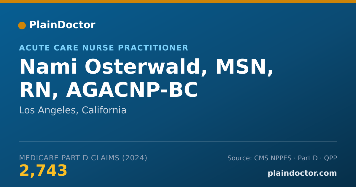 Shareable card for Nami Osterwald, MSN, RN, AGACNP-BC - Critical Care Medicine Registered Nurse, Los Angeles, CA
