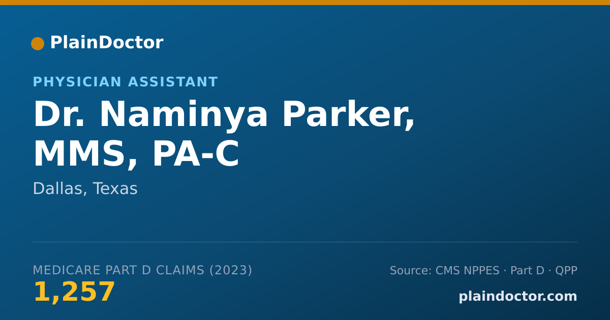 Shareable card for Naminya Parker, MMS, PA-C - Physician Assistant, Dallas, TX