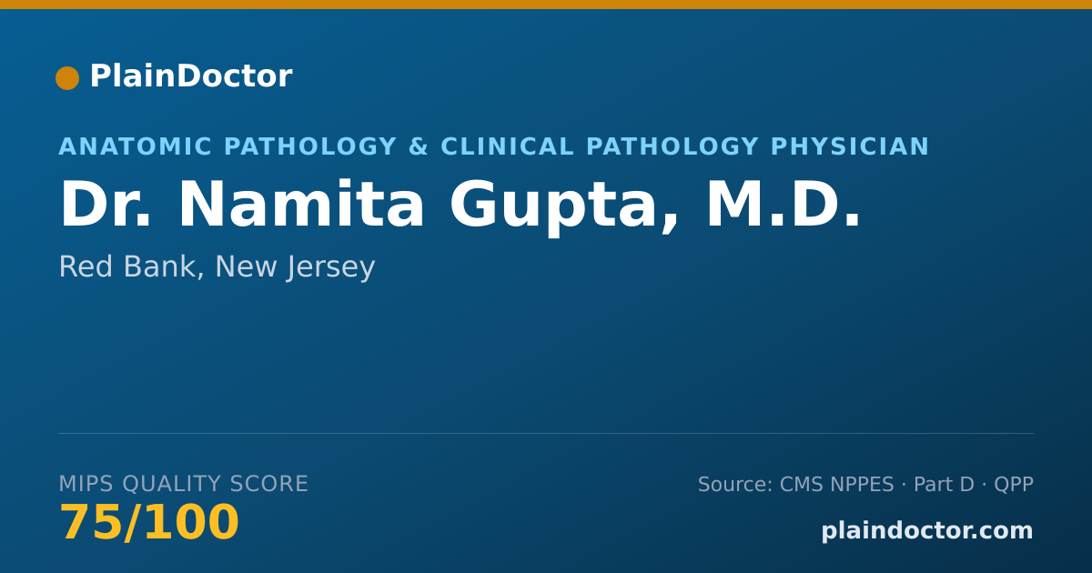 Shareable card for Namita Gupta, M.D. - Anatomic Pathology & Clinical Pathology Physician, Red Bank, NJ