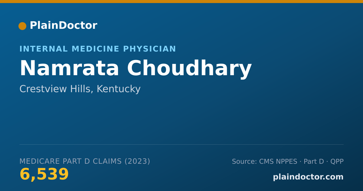 Shareable card for Namrata Choudhary - Internal Medicine Physician, Crestview Hills, KY