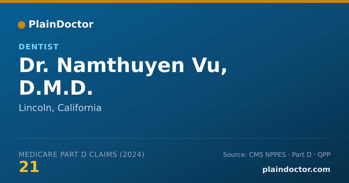 Shareable card for Namthuyen Vu, D.M.D. - Dentist, Lincoln, CA